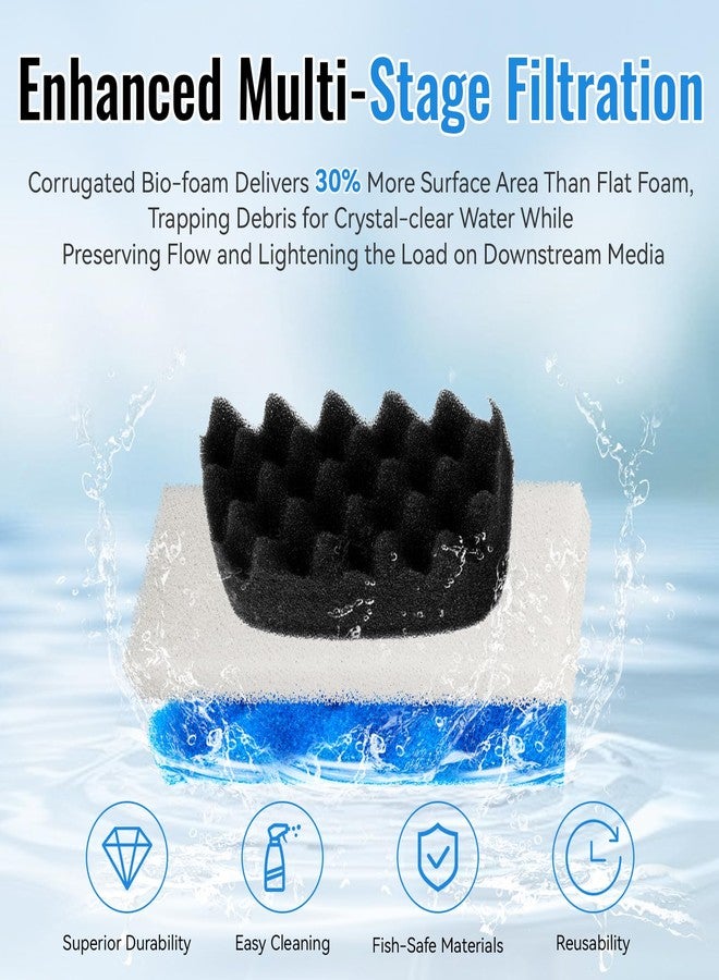 Antrys 206/207 Bio Foam Replacement Aquarium Filter Media Kit Compatible with Fluval 206/207 Canister Filters, Bio Foam Sponge Set - 4 White, 4 Blue & 2 Black Foam for Biological and Mechanical Filtration - Image 5